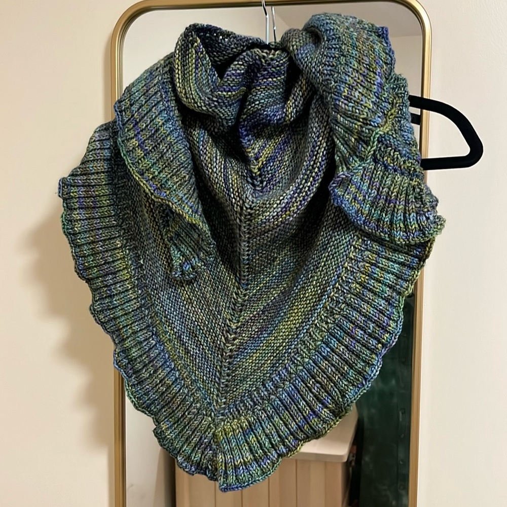 HANDKNIT Merino Shawl Cowl Scarf Wrap